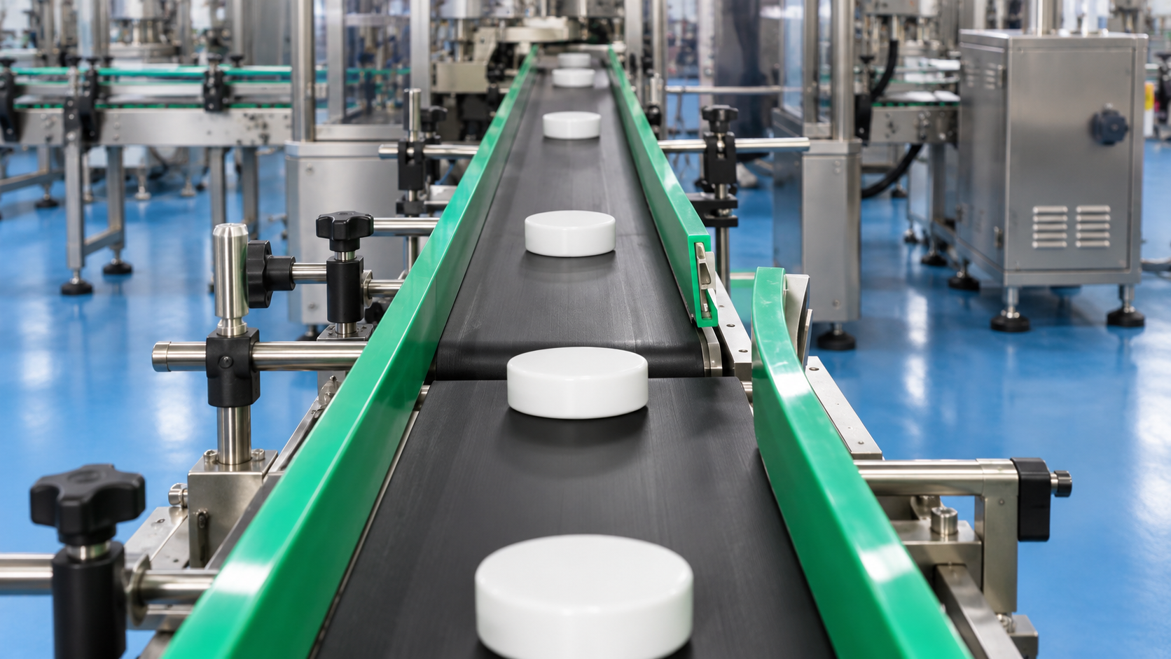 Enhanced reference illustration of a factory conveyor work area based on supplied visual material